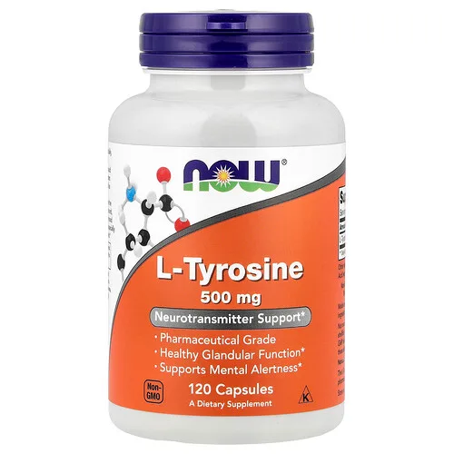 NOW Foods, L-Tirosina, 500 mg, 120 Cápsulas