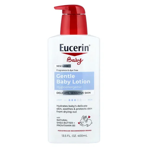 Eucerin, Bebés, Loción suave, Piel delicada y sensible, Sin fragancia, 400 ml (13,5 oz. líq.)