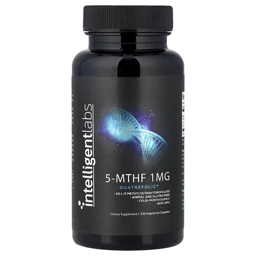 Intelligent Labs, 5-MTHF, 1 mg, 120 cápsulas vegetales
