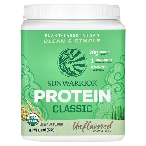 Sunwarrior, Proteína clásica, Sin sabor, 375 g (13,2 oz)