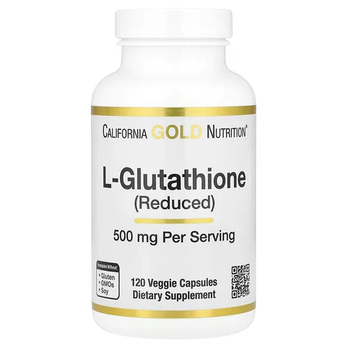 California Gold Nutrition, L-glutatión (reducido), 500 mg, 120 cápsulas vegetales