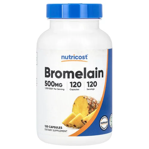 Nutricost, Bromelaína, 500 mg, 120 cápsulas