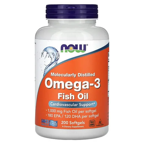 NOW Foods, Aceite de pescado con omega-3, 200 cápsulas blandas