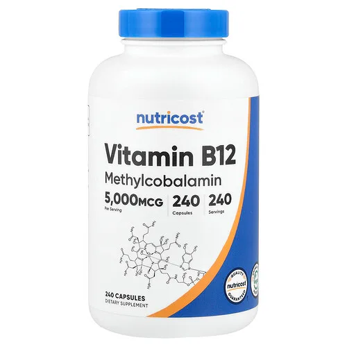 Nutricost, Vitamina B12, 5000 mcg, 240 cápsulas