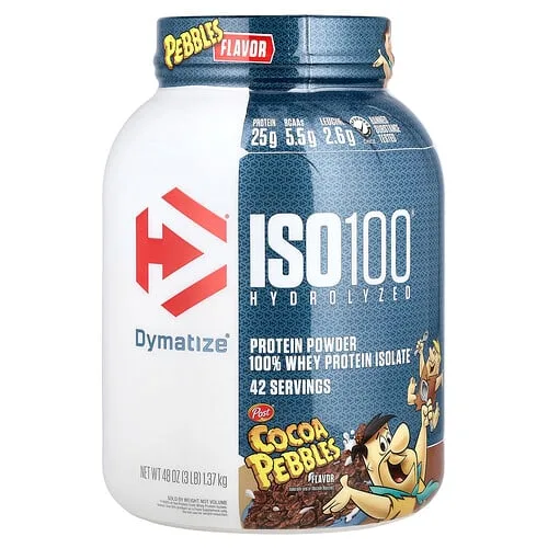 Dymatize, ISO100 hidrolizado, 100 % aislado de proteína de suero de leche, Cocoa Pebbles, 1,37 kg (3 lb)