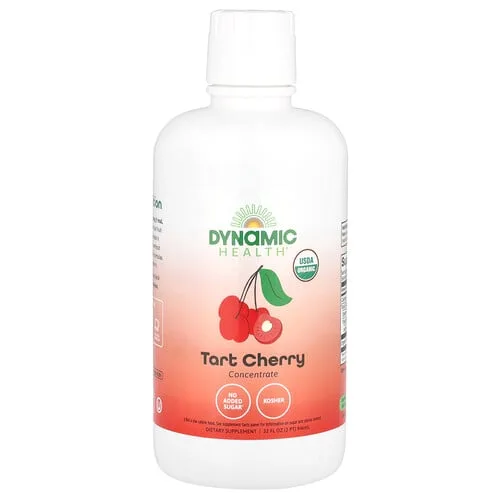 Dynamic Health, Cereza ácida orgánica certificada, Concentrado 100 % de zumo, Sin endulzantes, 946 ml (32 oz. líq.)