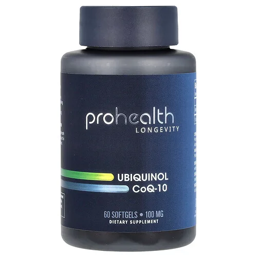 ProHealth Longevity, Ubiquinol y CoQ10, 100 mg, 60 cápsulas blandas