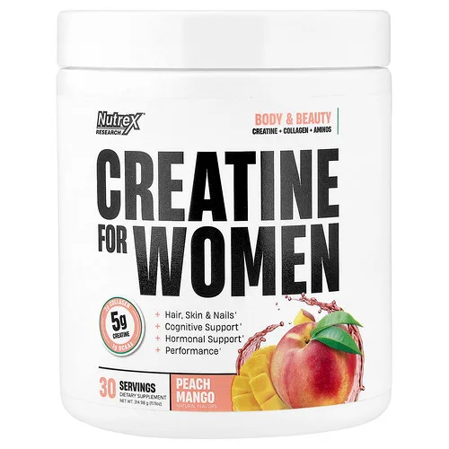 Nutrex Research, Creatina para mujeres, Melocotón y mango, 314,98 g (11,11 oz)