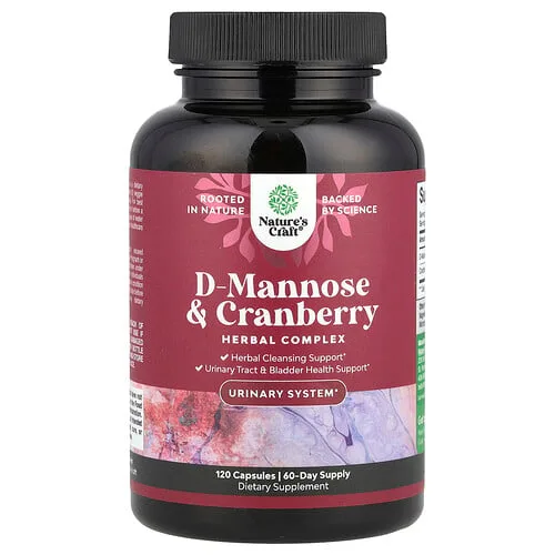 Nature's Craft, D-manosa y arándano rojo, 120 cápsulas