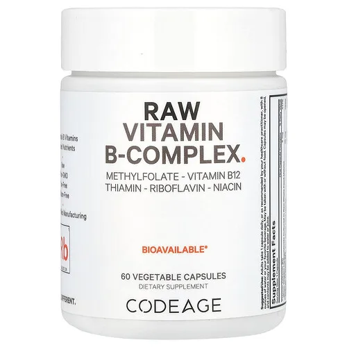 Codeage, Complejo de vitaminas B crudas, 60 cápsulas vegetales