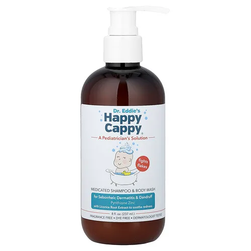 Happy Cappy, Champú y gel de ducha medicinal, Sin fragancia, 237 ml (8 oz. Líq.)