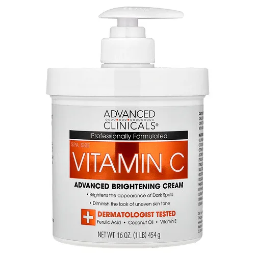 Advanced Clinicals, Vitamina C, Crema iluminadora avanzada, 454 g (16 oz)