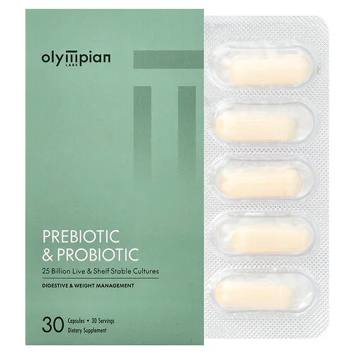 Olympian Labs, Prebióticos y probióticos, 30 cápsulas
