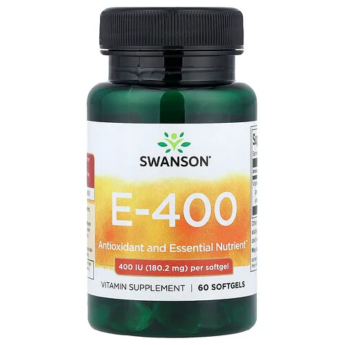 Swanson Vitamins, Vitamina E-400, 180,2 mg (400 UI), 60 cápsulas blandas