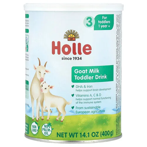 Holle, Bebida de leche de cabra para niños pequeños, 1 año en adelante, 400 g (14,1 oz)