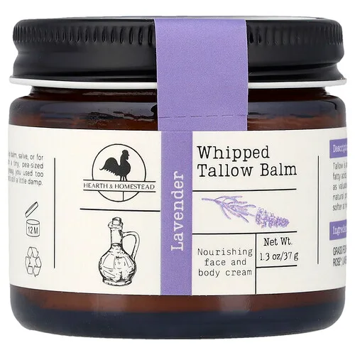 Hearth and Homestead, Bálsamo de sebo batido, Lavanda, 37 g (1,3 oz)