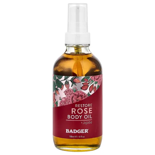 Badger, Aceite corporal, Rosa y jojoba, 118 ml (4 oz. líq.)