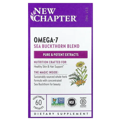 New Chapter, Mezcla de espino amarillo con omega-7, 60 cápsulas vegetales