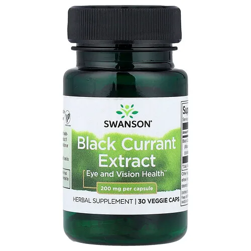 Swanson Vitamins, Extracto de grosella negra, 200 mg, 30 cápsulas vegetales