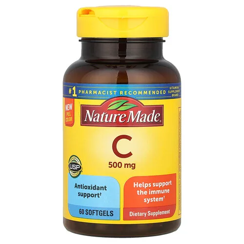 Nature Made, Vitamina C, 500 mg, 60 cápsulas blandas