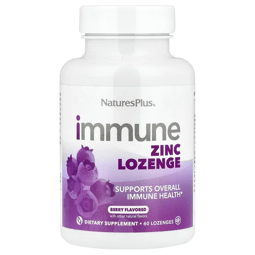 NaturesPlus, Pastilla inmunitaria de zinc, Baya, 60 pastillas