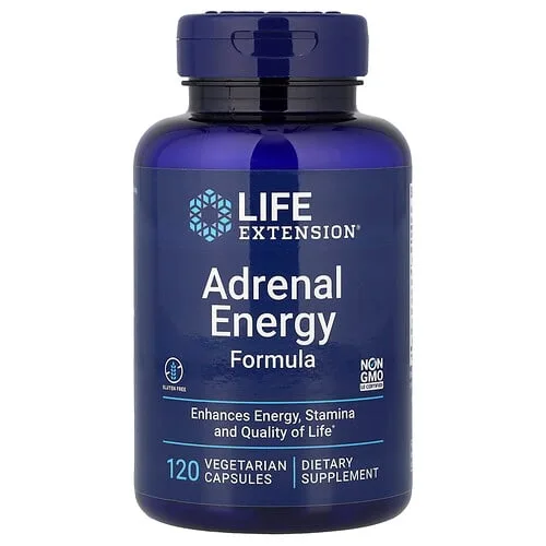 Life Extension, Adrenal Energy Formula, Fórmula de energía suprarrenal, 120 cápsulas vegetales