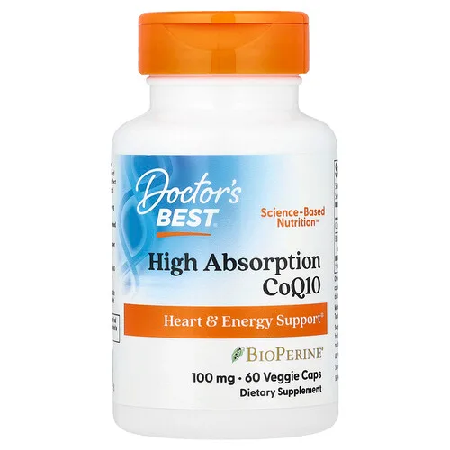 Doctor's Best, CoQ10 de alta absorción con BioPerine, 100 mg, 60 cápsulas vegetales
