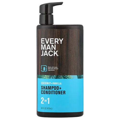 Every Man Jack, Champú y acondicionador 2 en 1, Coco y vainilla, 473 ml (16 oz. líq.)
