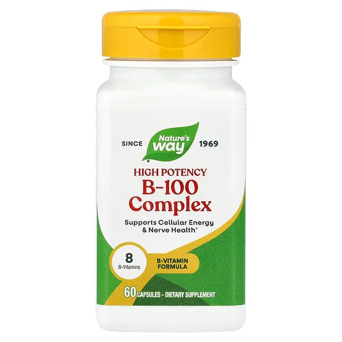 Nature's Way, Complejo de vitamina B100, 60 cápsulas