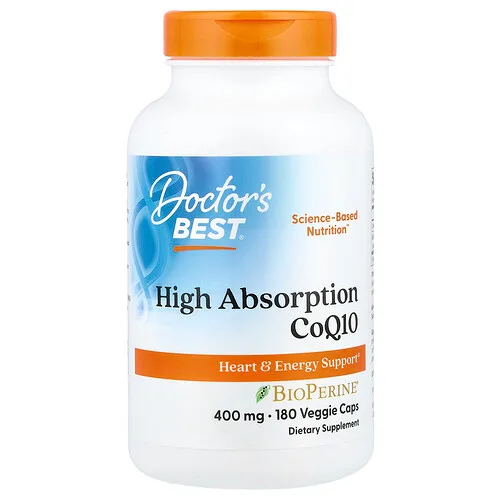 Doctor's Best, CoQ10 de alta absorción, 180 cápsulas vegetales