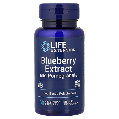 Life Extension, Extracto de arándano azul y granada, 60 cápsulas vegetales