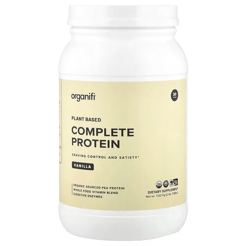 Organifi, Proteína completa de origen vegetal, Vainilla, 1,122 kg (2 lb 7,58 oz)