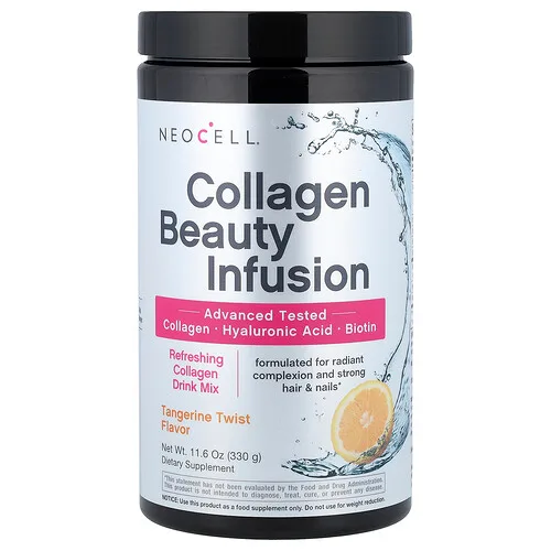NeoCell, Mezcla para preparar bebidas con infusión de belleza con colágeno, Toque de mandarina, 330 g (11,6 oz)