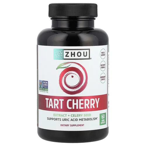 Zhou Nutrition, Extracto de cereza ácida y semilla de apio, 60 cápsulas vegetales