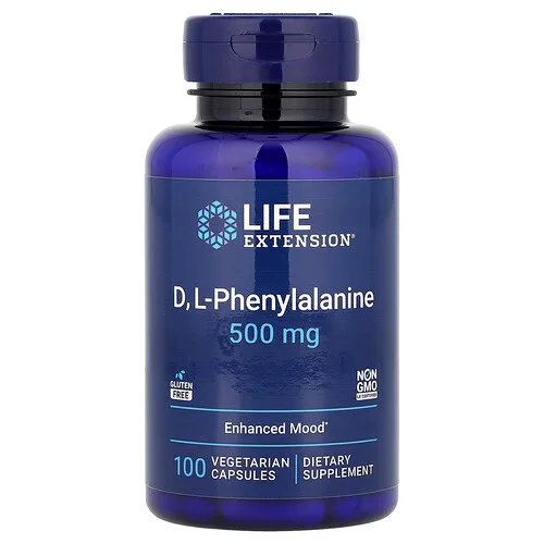 Life Extension, D, L-fenilalanina, 500 mg, 100 cápsulas vegetales