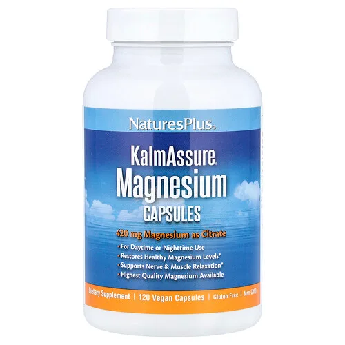 NaturesPlus, KalmAssure®, Magnesio, 120 cápsulas veganas (105 mg por cápsula)