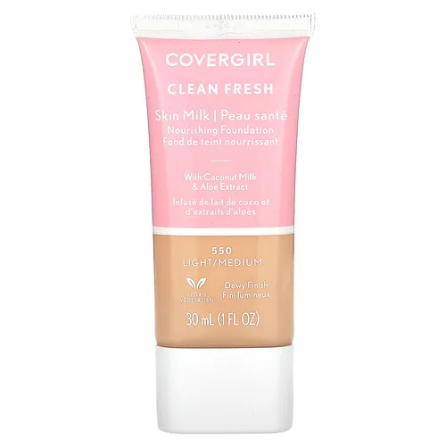 Covergirl, Clean Fresh, Base nutritiva de leche para la piel, 550 Claro/medio, 30 ml (1 oz. líq.)