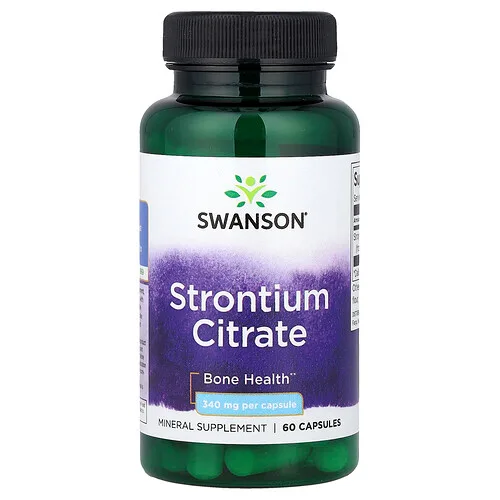 Swanson Vitamins, Citrato de estroncio, 340 mg, 60 cápsulas