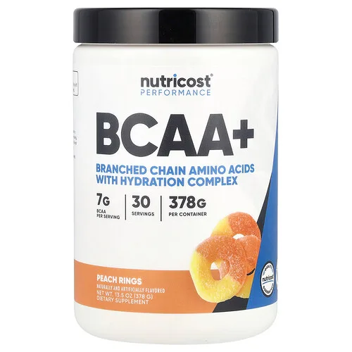 Nutricost, Rendimiento, BCAA+, Anillos de melocotón, 378 g (13,5 oz)