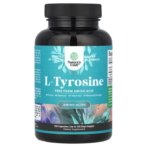 Nature's Craft, L-tirosina, 500 mg, 120 cápsulas