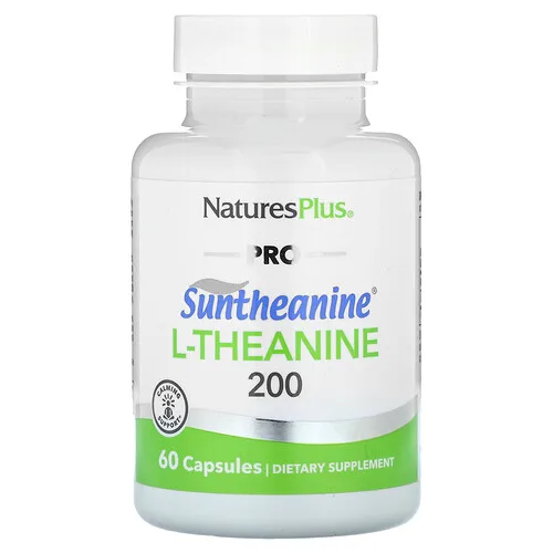NaturesPlus, Pro, Suntheanine L-teanina 200, 60 cápsulas (100 mg por cápsula)