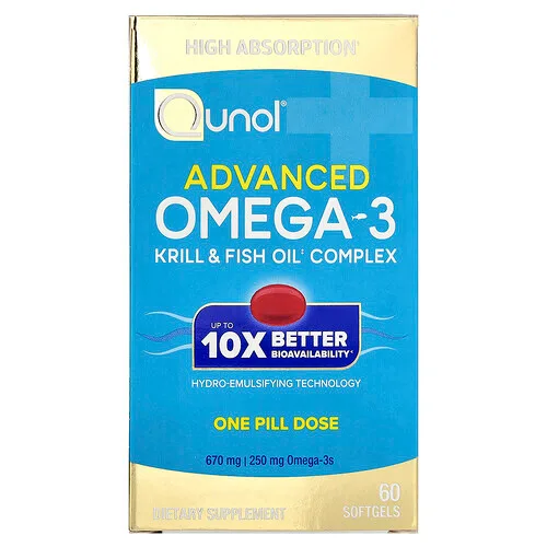Qunol, Omega-3 avanzado, 60 cápsulas blandas