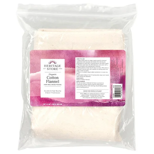 Heritage Store, Franela de algodón orgánico, 1 franela, 33 x 38 cm (13 x 15 pulgadas)