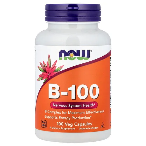 NOW Foods, B-100, 100 cápsulas vegetales
