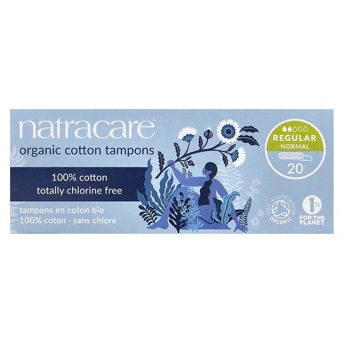 Natracare, Natracare, Tampones de Algodón Orgánico, Tamaño Regular, 20 Tampones