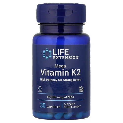 Life Extension, Megavitamina K2, 45.000 mcg, 30 cápsulas