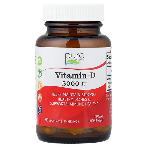 Pure Essence, Vitamina D, 5000 UI, 30 cápsulas vegetales