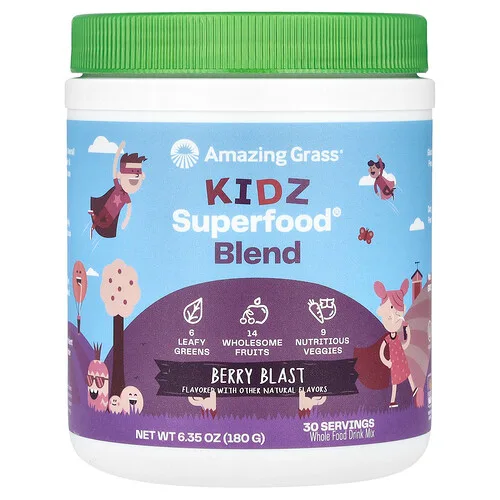 Amazing Grass, Kidz Superfood, explosión de bayas, 6.35 oz (180 g)