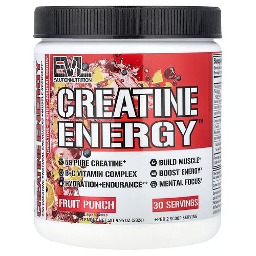 EVLution Nutrition, Creatine Energy™, Ponche de frutas, 282 g (9,95 oz)
