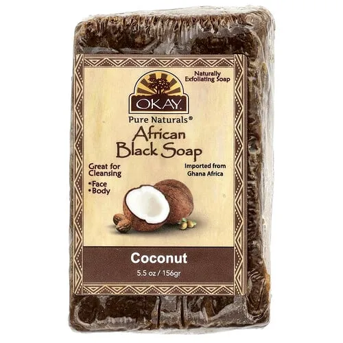 Okay Pure Naturals, Barra de jabón negro africano, Coco`` 156 g (5,5 oz)
